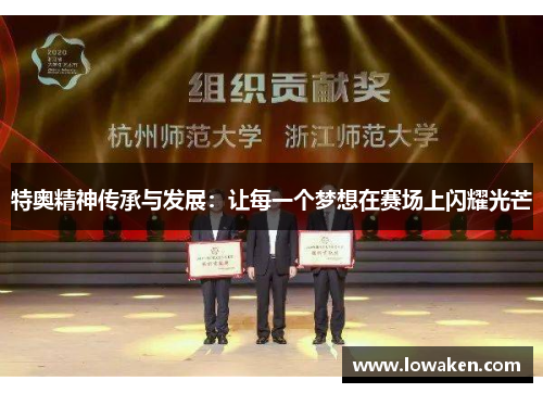 特奥精神传承与发展：让每一个梦想在赛场上闪耀光芒